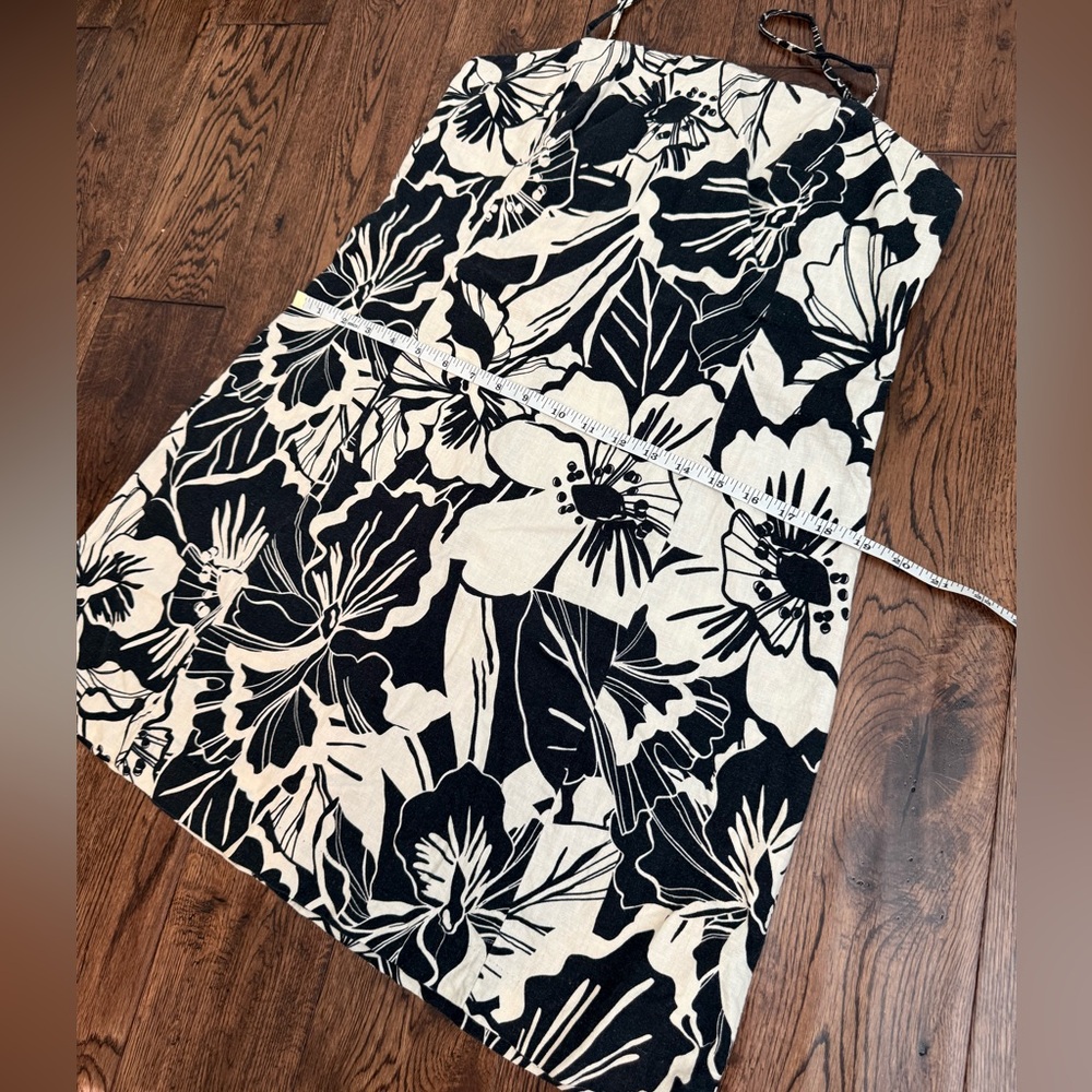 GAP Dress - Linen Blend Black/Cream Print - Picture 8 of 10